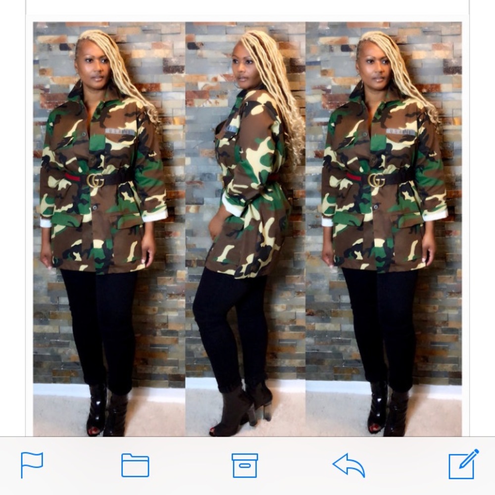 Gently Used Camouflage Jacket- size X-LARGE